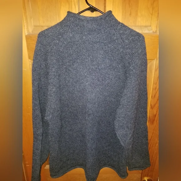Blue Turtleneck Wool Sweater - EMS - Picture 4 of 4